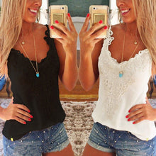 Style Women Slim Vest Casual Sleeveless O-Neck Lace Floral Tank Tops Fitness Tops IMY66