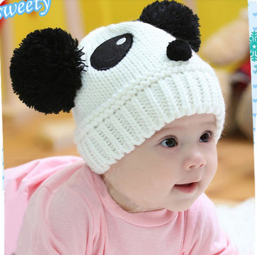 Lovely Cute Baby Kids Girls Boys Animal Panda Stretchy Panda Warm Cap Hat Beanie Cap For Children IMY66