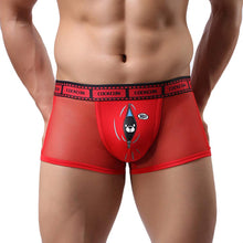 Men Sexy Lingerie Through Mesh boxer shorts chiffon panties Briefs Hollow Out Underwear Plus Size IMY66