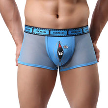 Men Sexy Lingerie Through Mesh boxer shorts chiffon panties Briefs Hollow Out Underwear Plus Size IMY66