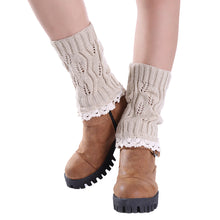 Short Knitting Hollow Out Lace Crochet Socks Leg Warmers Boot Cover piernas calcetines mujer IMY66