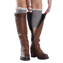 Short Knitting Hollow Out Lace Crochet Socks Leg Warmers Boot Cover piernas calcetines mujer IMY66