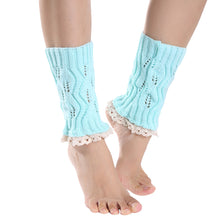 Short Knitting Hollow Out Lace Crochet Socks Leg Warmers Boot Cover piernas calcetines mujer IMY66