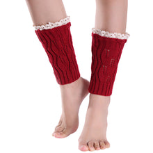 Short Knitting Hollow Out Lace Crochet Socks Leg Warmers Boot Cover piernas calcetines mujer IMY66