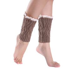 Short Knitting Hollow Out Lace Crochet Socks Leg Warmers Boot Cover piernas calcetines mujer IMY66