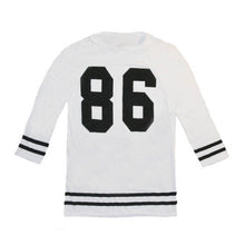 Women Celebrity 86 American Baseball Tee Oversized Short Sleeve Loose Casual Dress Vestidos Femininos IMY66