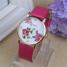 Women Casual Dress Watches Faux Leather Flower Pattern Relogio Feminino WristWatch Quartz Watch relojes mujer IMY66