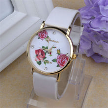 Women Casual Dress Watches Faux Leather Flower Pattern Relogio Feminino WristWatch Quartz Watch relojes mujer IMY66