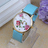 Women Casual Dress Watches Faux Leather Flower Pattern Relogio Feminino WristWatch Quartz Watch relojes mujer IMY66