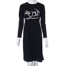 Korean Women Sexy Open Fork Dresses Casual Sexy Slim Gray Wing Print Long Sleeve Knee Dress Vestidos IMY66