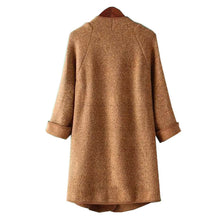 Korean Designer Female Women Solid Lapel Long Sleeve Loose Knitted Sweater Cardigan Coat Jacket chaquetas mujer IMY66