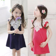 Korean Kids Girls Clothing Style Children Girls Sleeveless Lace Crochet Dress Princess Dress Clothing vestidos IMY66