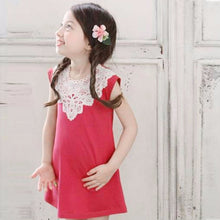 Korean Kids Girls Clothing Style Children Girls Sleeveless Lace Crochet Dress Princess Dress Clothing vestidos IMY66