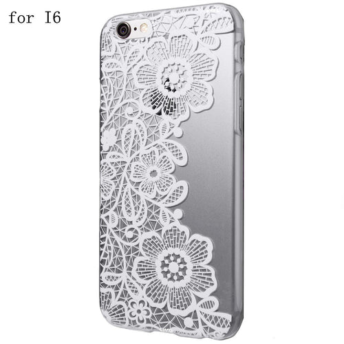 Lace Floral Flower Plastic Hard Back Case Cover Skin for iPhone 6/for iPhone 6 Plus IMY66