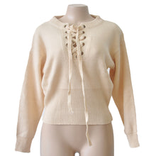 Lace up sweater women Sexy Long Sleeve Knitting Tops V Neck Loose Casual jumper Pullovers pull femme IMY66