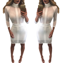 Ladies Women Sexy Dress Turtleneck Slim Bodycon Bandage Long Sleeve Club Party Mini Dress vestidos femininos IMY66
