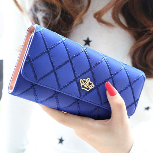 Lady Women Clutch Long Purse PU Leather Crown Wallet Card Holder Handbag Clutch Coin Case Bags carteira feminina IMY66