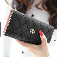 Lady Women Clutch Long Purse PU Leather Crown Wallet Card Holder Handbag Clutch Coin Case Bags carteira feminina IMY66