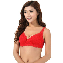Lady Women Push Up Bra Ultrathin Sexy Deep V Padded Lace Bra Underwire 3/4 Cup Brassiere Women Underwear Bra Big Size IMY66