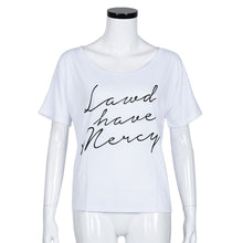 Large Size Women Casual T-Shirts Letters Printed Short Sleeve Shirt Tops Tee Shirt femme Camiseta Feminina IMY66