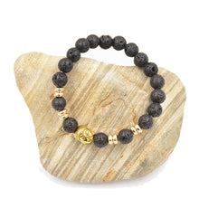 Lava Stone Onyx Bead Buddha Bracelet Gold Buddha Turquoise Black Yoga bracelets Men Women Mujer Pulseras Jewelry IMY66
