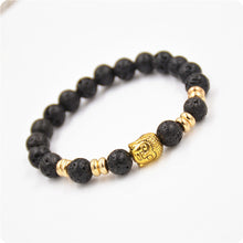 Lava Stone Onyx Bead Buddha Bracelet Gold Buddha Turquoise Black Yoga bracelets Men Women Mujer Pulseras Jewelry IMY66