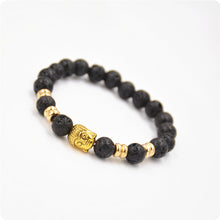 Lava Stone Onyx Bead Buddha Bracelet Gold Buddha Turquoise Black Yoga bracelets Men Women Mujer Pulseras Jewelry IMY66