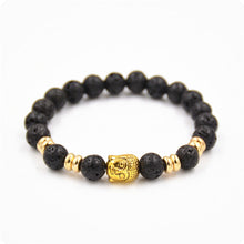 Lava Stone Onyx Bead Buddha Bracelet Gold Buddha Turquoise Black Yoga bracelets Men Women Mujer Pulseras Jewelry IMY66