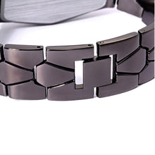 Lava Style Iron Samurai Black Bracelet Blue and Red LED Japanese Inspired Hexagonal Screen Snake Shape Watch Clock IMY66