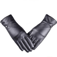 Luxurious PU Leather Gloves For Women Girl Warm Touch Screen Cashmere Full Finger Gloves guantes mujer IMY66