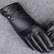 Luxurious PU Leather Gloves For Women Girl Warm Touch Screen Cashmere Full Finger Gloves guantes mujer IMY66