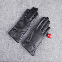 Luxurious PU Leather Gloves For Women Girl Warm Touch Screen Cashmere Full Finger Gloves guantes mujer IMY66