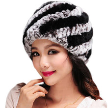 Luxury Women's Genuine Real Knitted Rex Rabbit Fur Hats Handmade Lady Warm Caps Female Beanies Headgear IMY66