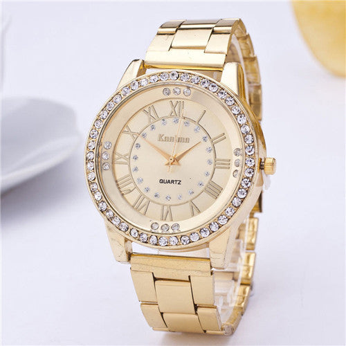 Luxury Dress Watches Women Crystal Rhinestone Stainless Steel Band Quartz Wrist Watch relogios feminino Clock IMY66