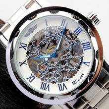 Luxury Men's Watches Hollow Skeleton Dial Full Stainless Steel Strap Hand-Wind Mechanical Quartz Watch relojes IMY66