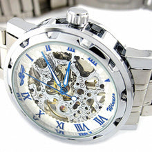 Luxury Men's Watches Hollow Skeleton Dial Full Stainless Steel Strap Hand-Wind Mechanical Quartz Watch relojes IMY66