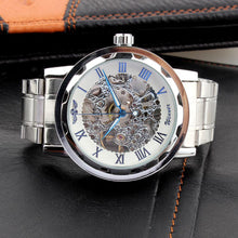 Luxury Men's Watches Hollow Skeleton Dial Full Stainless Steel Strap Hand-Wind Mechanical Quartz Watch relojes IMY66