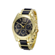Luxury Watch Women Men Geneva Roman Numeral Gold Plated Metal Band Watches relogio feminino relogio masculino IMY66