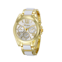 Luxury Watch Women Men Geneva Roman Numeral Gold Plated Metal Band Watches relogio feminino relogio masculino IMY66