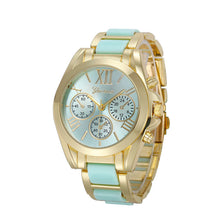 Luxury Watch Women Men Geneva Roman Numeral Gold Plated Metal Band Watches relogio feminino relogio masculino IMY66