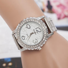 Luxury Women Men Watch Crystal Rhinestone Alloy Stainless Steel Analog Quartz Wrist Watch relogio feminino Clock IMY66