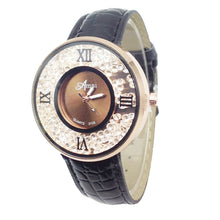 Luxury Women Watches Quicksand Pattern Faux Leather Band Analog Quartz Vogue Wrist Watches relogio feminino IMY66