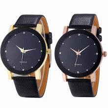 Luxury Dress Watches Women Men Simple Rhinestone Stainless Steel PU Leather Band Quartz Wrist Watch Men relogio feminino IMY66