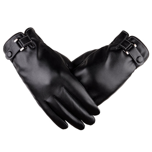 Luxury Gloves For Men Warm Thermal Sports PU Leather Phone Touch Screen Gloves Mittens guantes mujer IMY66