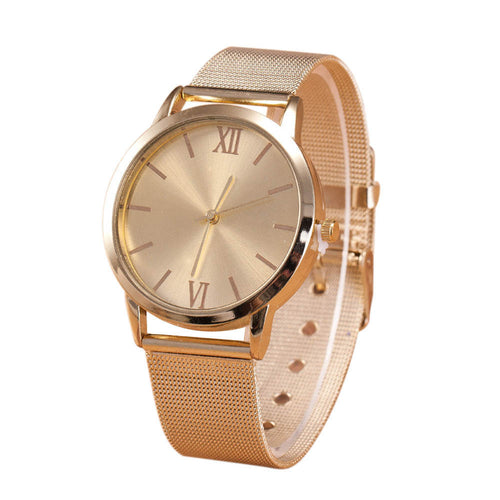 Luxury Gold Watch Women Full Stainless Steel Mesh Band Quartz Watches Women Dress WristWatch relogio feminino Hours IMY66