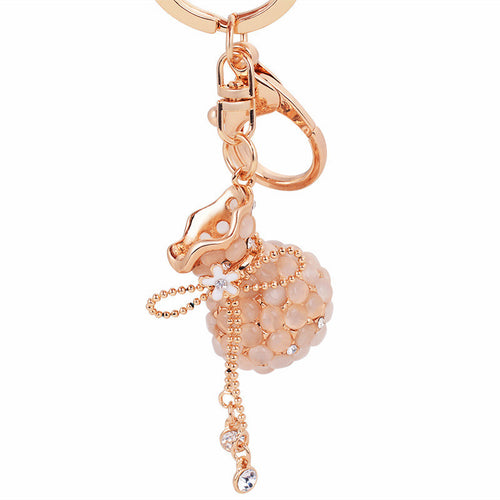 Luxury Opal Purse Lucky Bag Keychain Women Girls Bag Pendant Key Ring Car Key Chains IMY66
