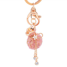 Luxury Opal Purse Lucky Bag Keychain Women Girls Bag Pendant Key Ring Car Key Chains IMY66