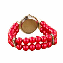 Luxury Watches Women Beautiful Golden Faux Pearl Bracelet Quartz Wrist Watch Dress Watch High Quanlity relogios feminino IMY66