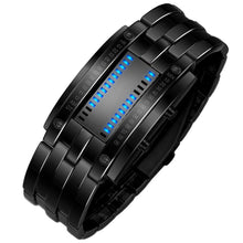 Luxury Waterproof LED Electronic Men Women Stainless Steel Wristwatches Blue Biled Displayer Luminous Watches IMY66