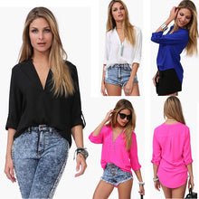 M-XXL Women Leisure Loose Long Sleeve Chiffon Tops Mujeres blusa de Gasa sueltas de ocio Shirt IMY66